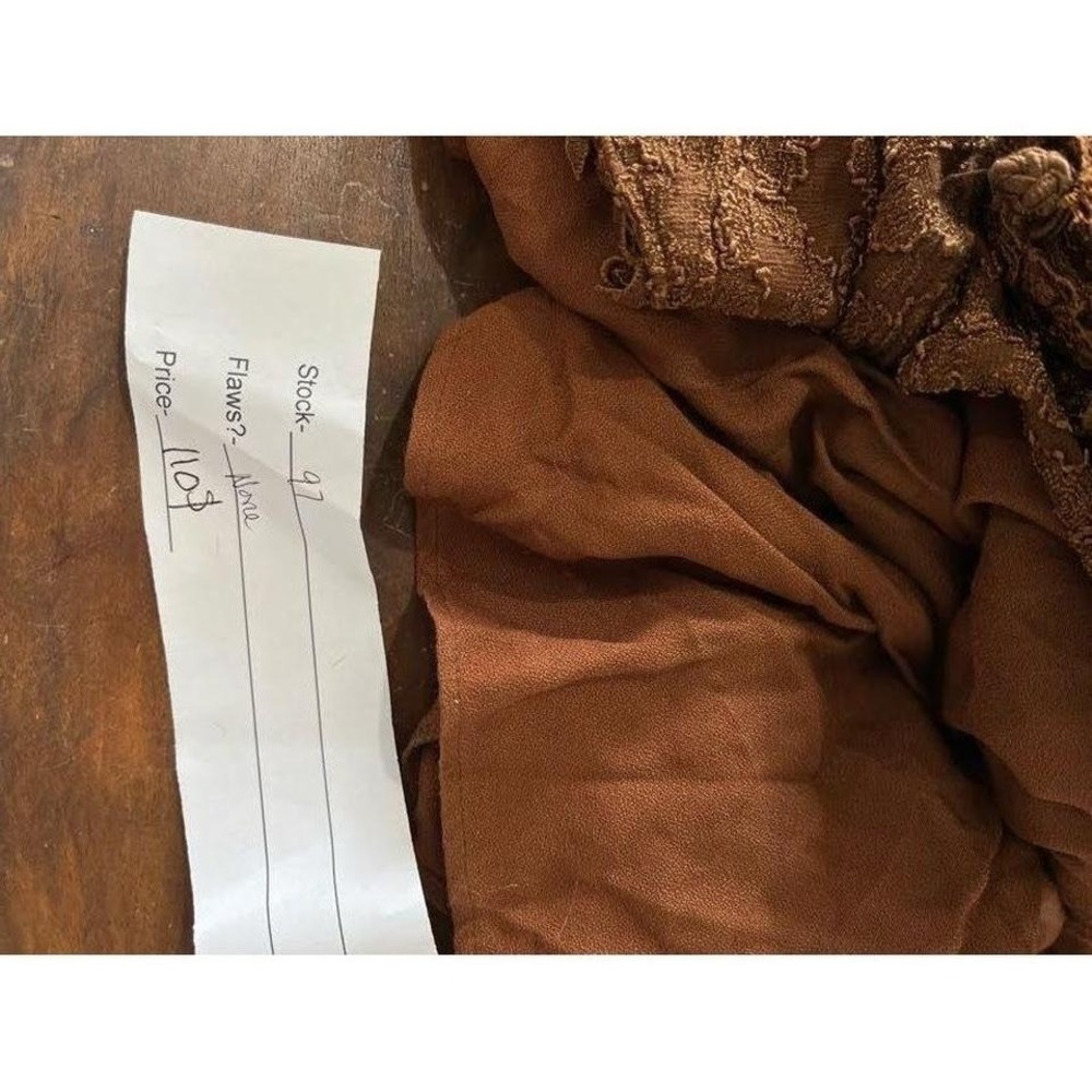 Vintage antique Margot Lea Earth Tone Lace Maxi Dress Cottagecore Brown Boho O/S - Picture 8 of 8